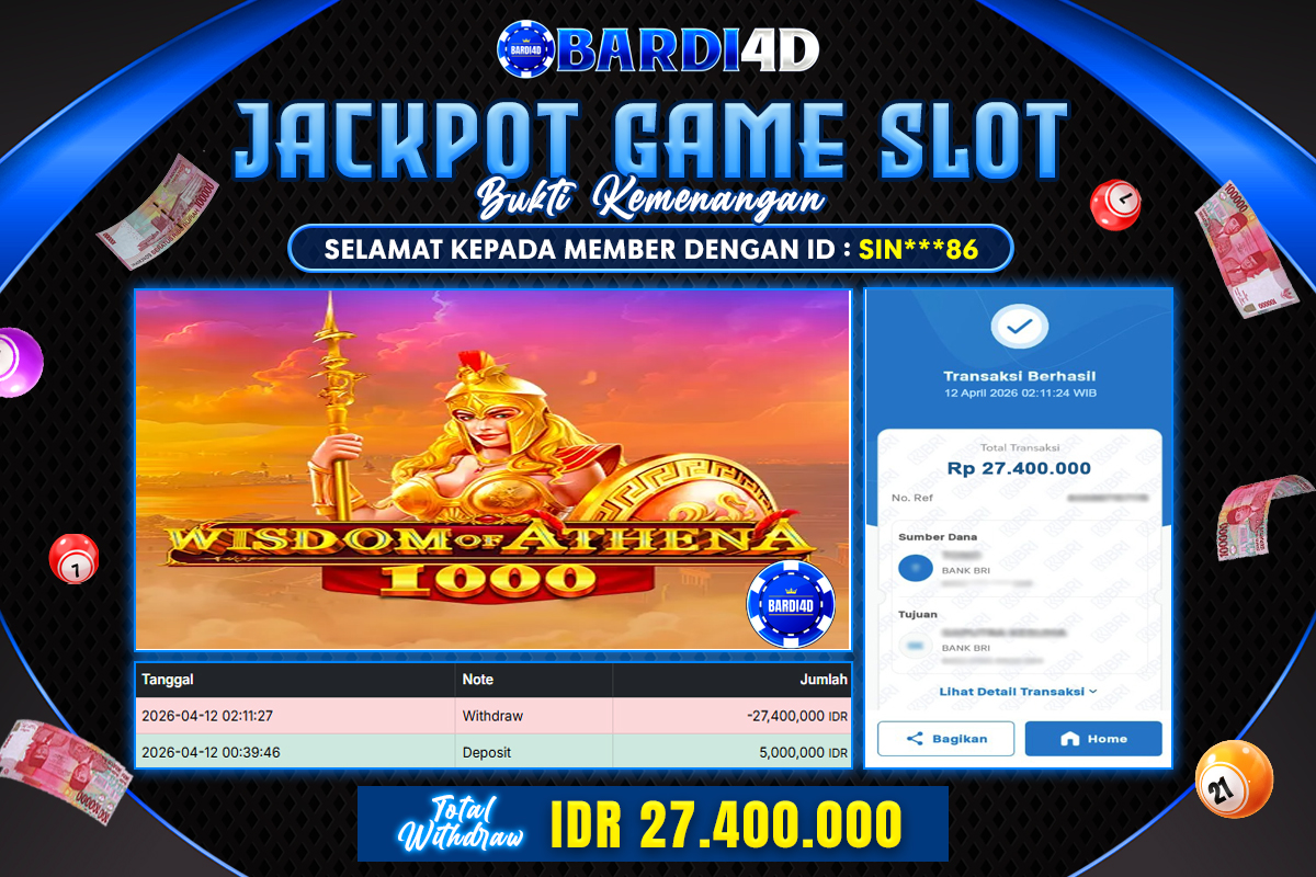 BARDI4D - BAYAR WISDOM OF ATHENA 1000 TOTAL RP.27.400.000 | DIBAYAR LUNAS