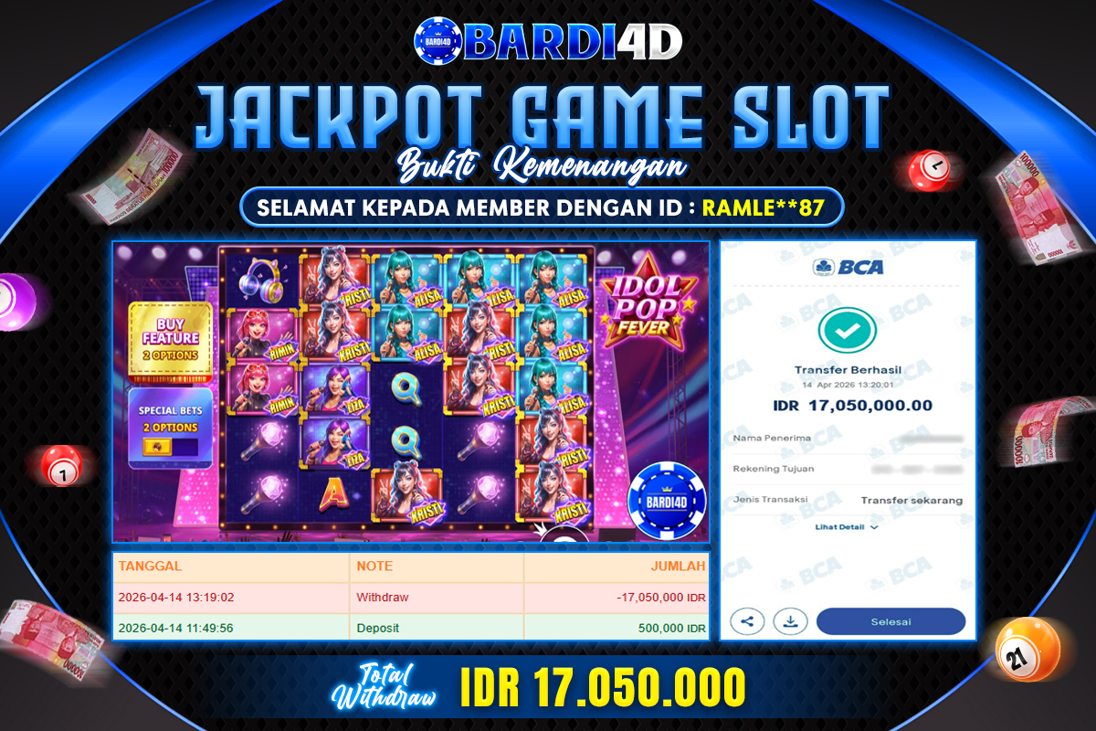 BARDI4D - BAYAR JACKPOT SLOT IDOL POP FEVER RP.17.050.000 | DIBAYAR LUNAS