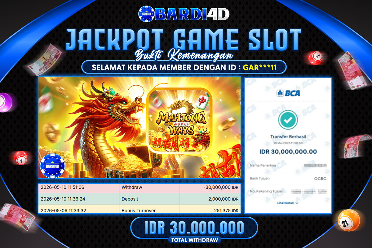 BARDI4D - BAYAR JACKPOT SLOT MAHJONG WAYS TOTAL RP.30.000.000 | DIBAYAR LUNAS