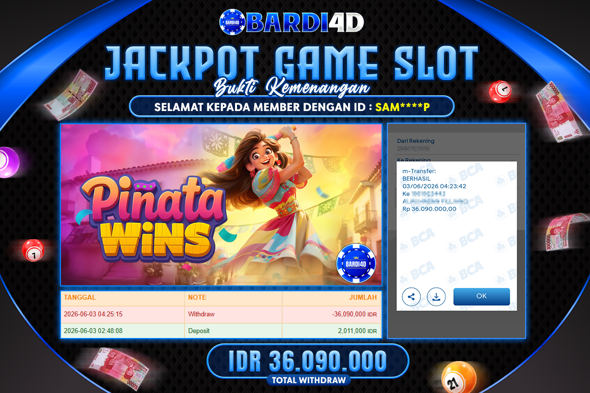 BARDI4D - BAYAR JACKPOT SLOT WILD BANDITO TOTAL RP.36.090.000 | DIBAYAR LUNAS